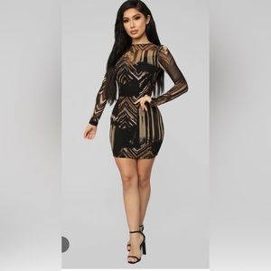 Slayin' Mesh Mini Dress - Brown/Combo